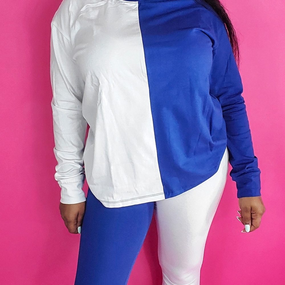 🤍💙"Block em" Color block lounge set BLUE🤍💙 - Picture 2 of 2